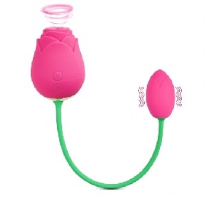 Rose Clitoral Sucking with Vibrating Egg Silicone 10-Speed PINK